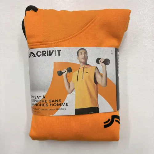 پافر ورزشی مردانه کریویت CRIVIT بدون آستین مشکی سایزبندی‌دار اوتلت فروشگاهی نو جلیقه ورزشی برند اروپایی