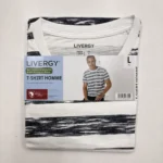 تیشرت مردانه لیورجی Livergy طرح LIFE اوتلت فروشگاهی نو سایزبندی‌دار تیشرت مردانه برند اروپایی